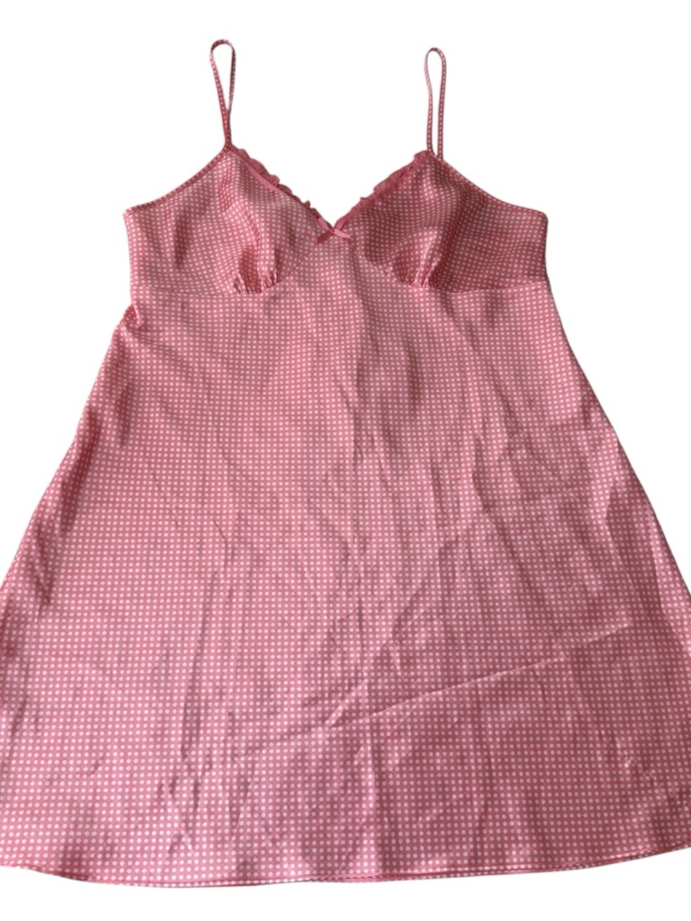 Adonna Pink Polka Dot Mini Slip Dress